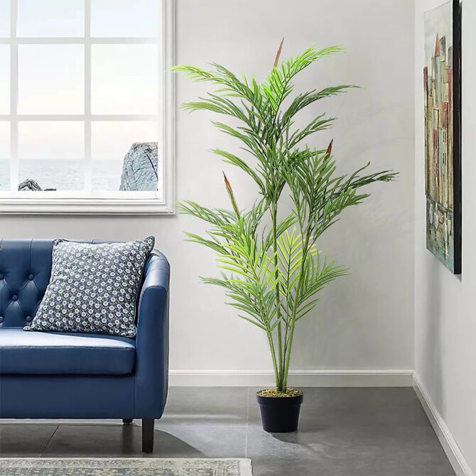 Artificial Plant House Plant Indoor Decorative Plant Palm Tree in Black Pot 150 cm