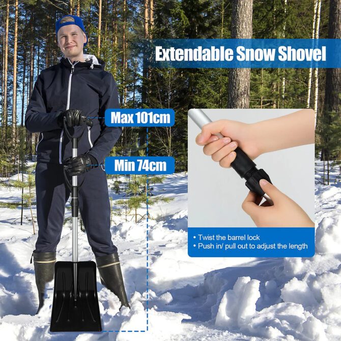 Costway Shovel Extendable Shovel Compact Snow Removal Tool